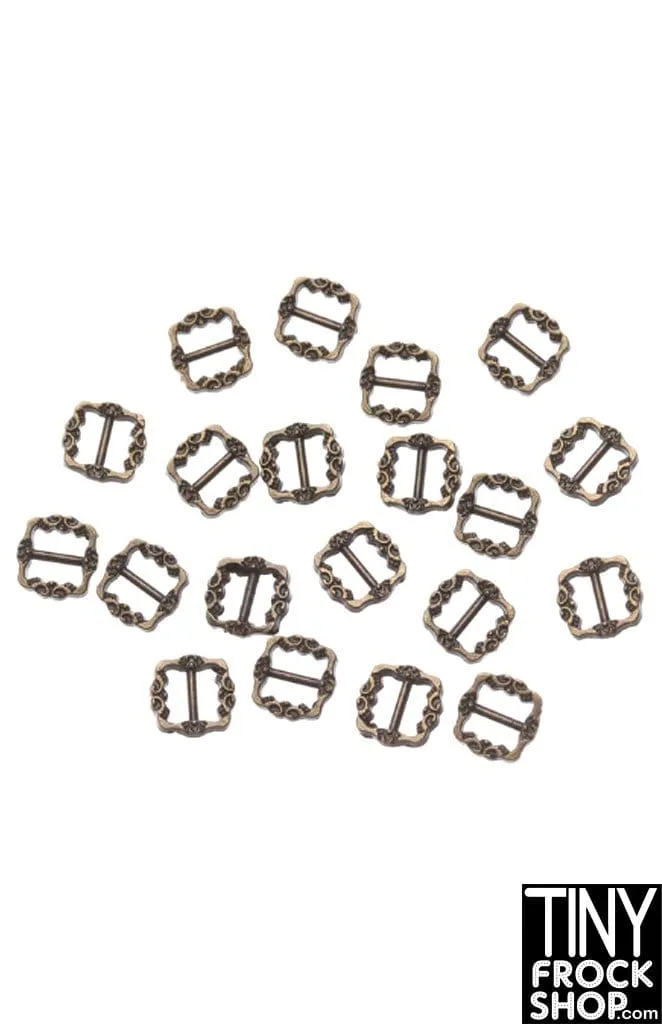 3mm 12" Fashion Doll Super Mini Metal Regal Center Bar Buckles Pack Of 2