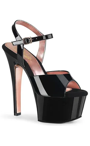 ASPIRE-609TT Black & Rose Gold Chrome Heels