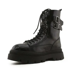 Bershka Laces Buckle Straps Combat Boots | 100% Authentic Leather