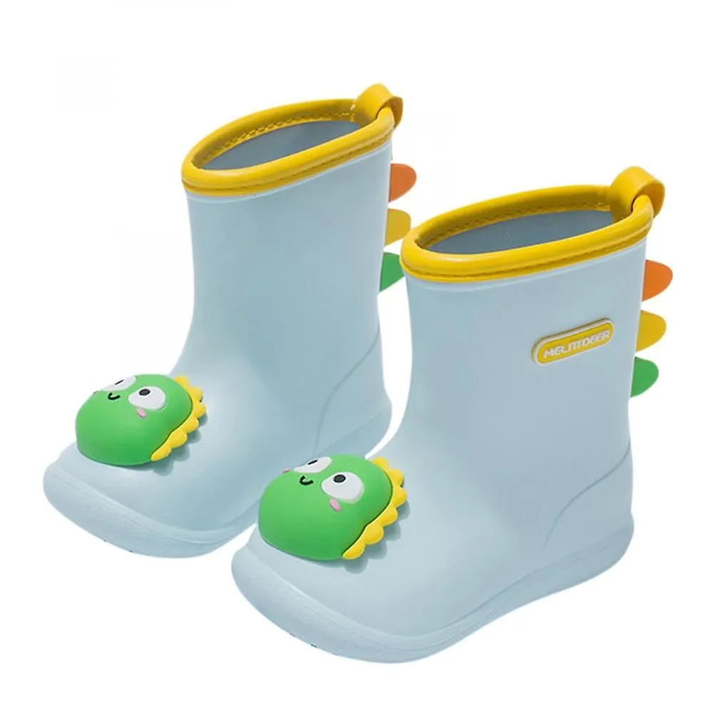 Blue 180Boys Girls Cartoon Cute Dinosaur Rabbit Children Rain Shoes Waterproof Pvc Rubber Non-slip Soft Toddler Kids Casual Rain Boots