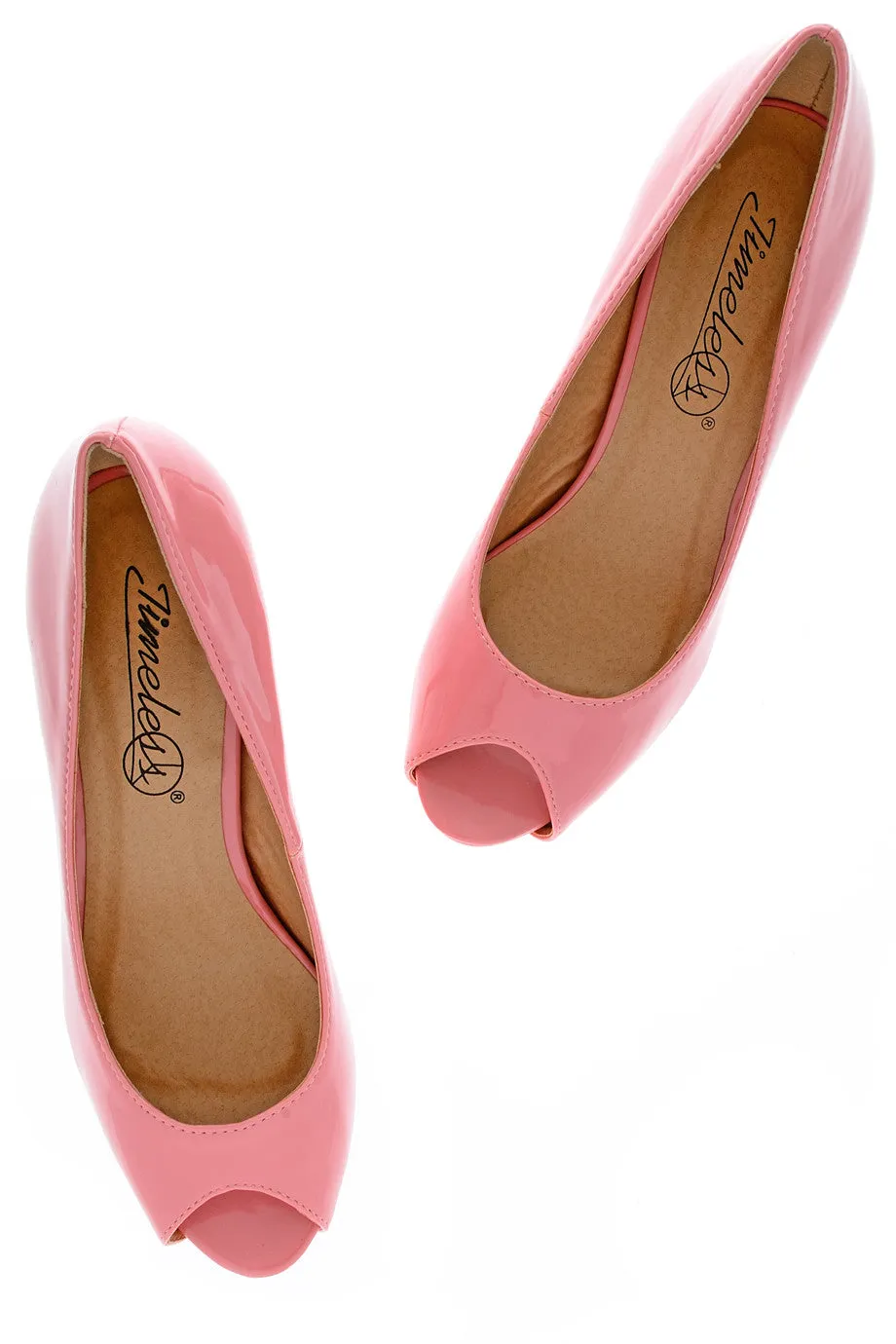 CAMERON Pink Patent Peep Toe