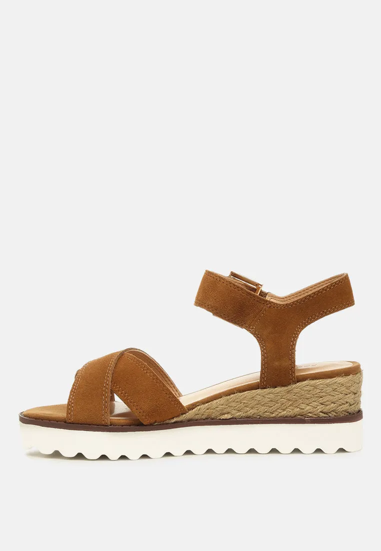 CASA Tan Wedge Sandals