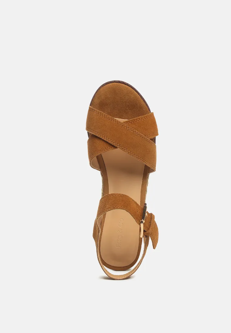 CASA Tan Wedge Sandals