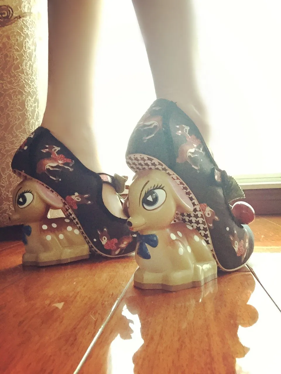 Cherry Deer Pumps