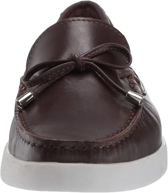 Driver Club USA Women's Leather Made in Brazil Boat Shoe with Tiebow Detail