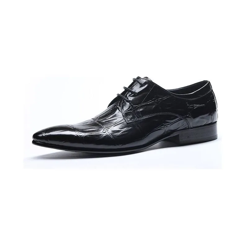 GatorLuxe Exquisite Lace-Up Pointed Toe Brogue Dress Shoes