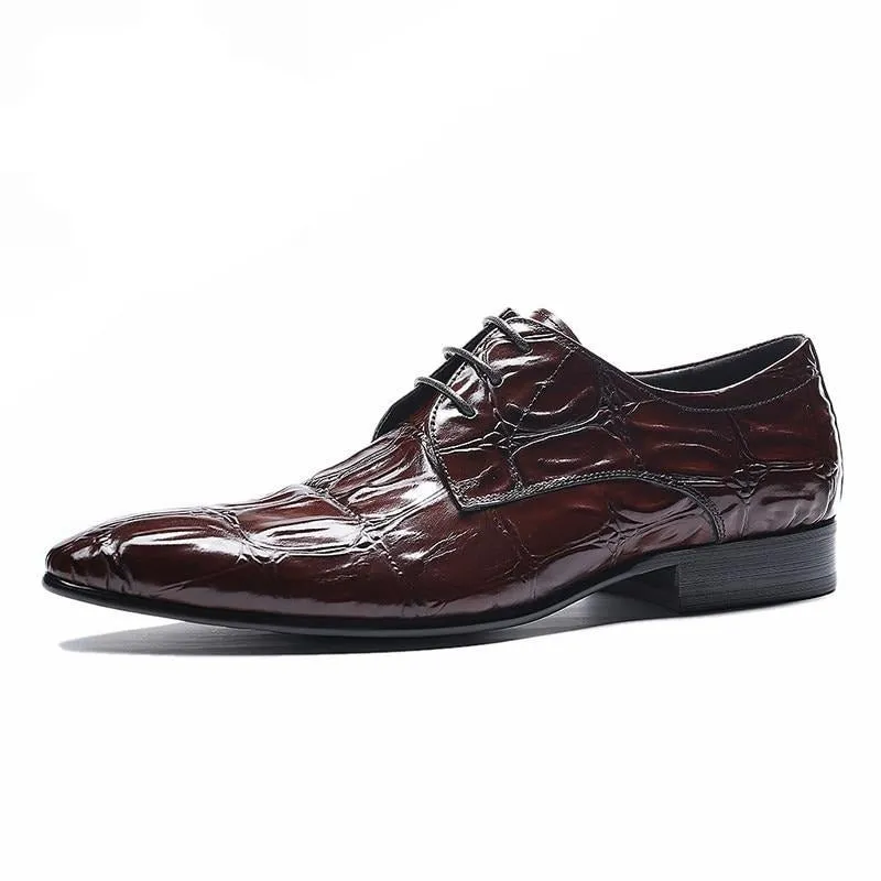 GatorLuxe Exquisite Lace-Up Pointed Toe Brogue Dress Shoes