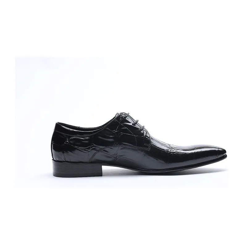 GatorLuxe Exquisite Lace-Up Pointed Toe Brogue Dress Shoes