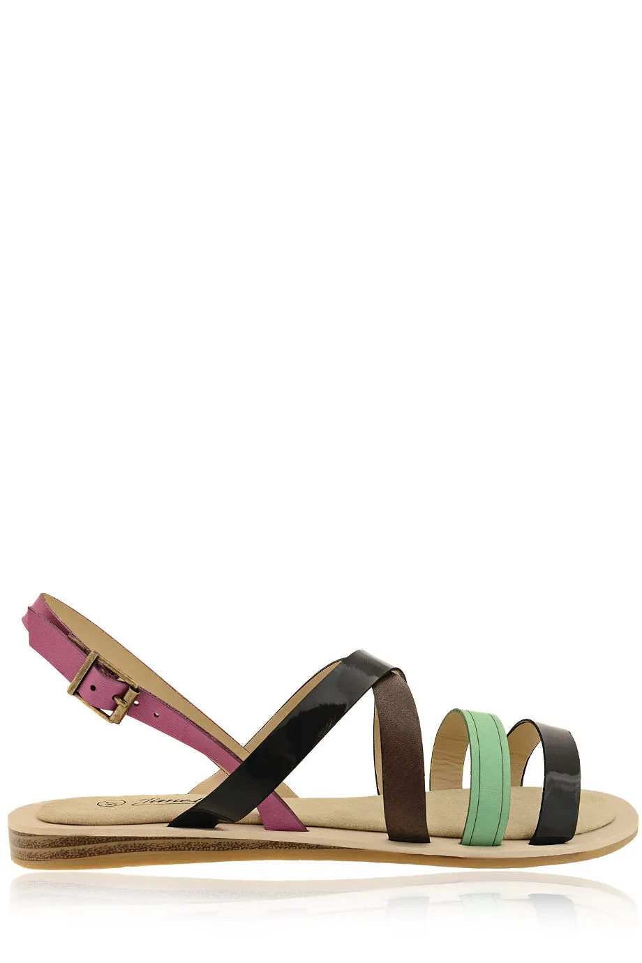 GILBERTE Black Green Sandals