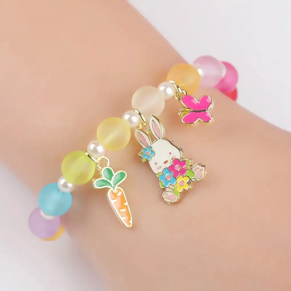 Girl Nation Charming Whimsy Bracelet Easter Bunny and Blooms