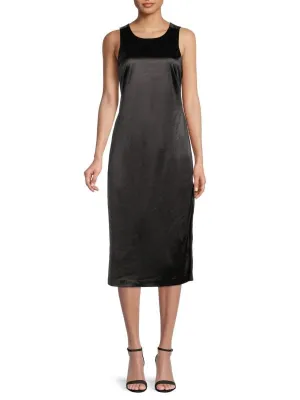 julia jordan satin bow slip dress black