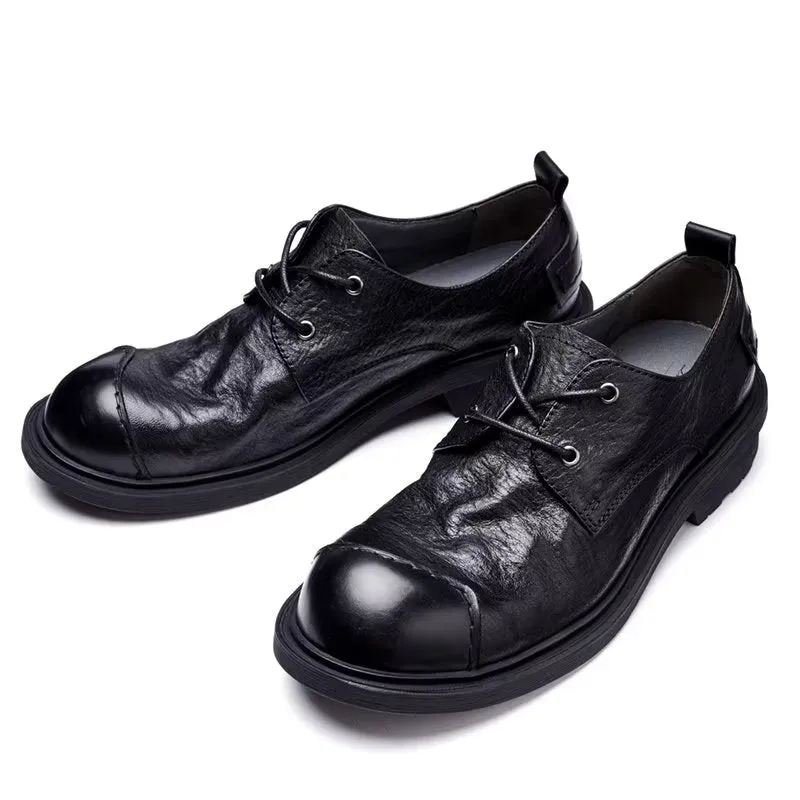 LuxeLace Leather Sophisticated Casual Shoes