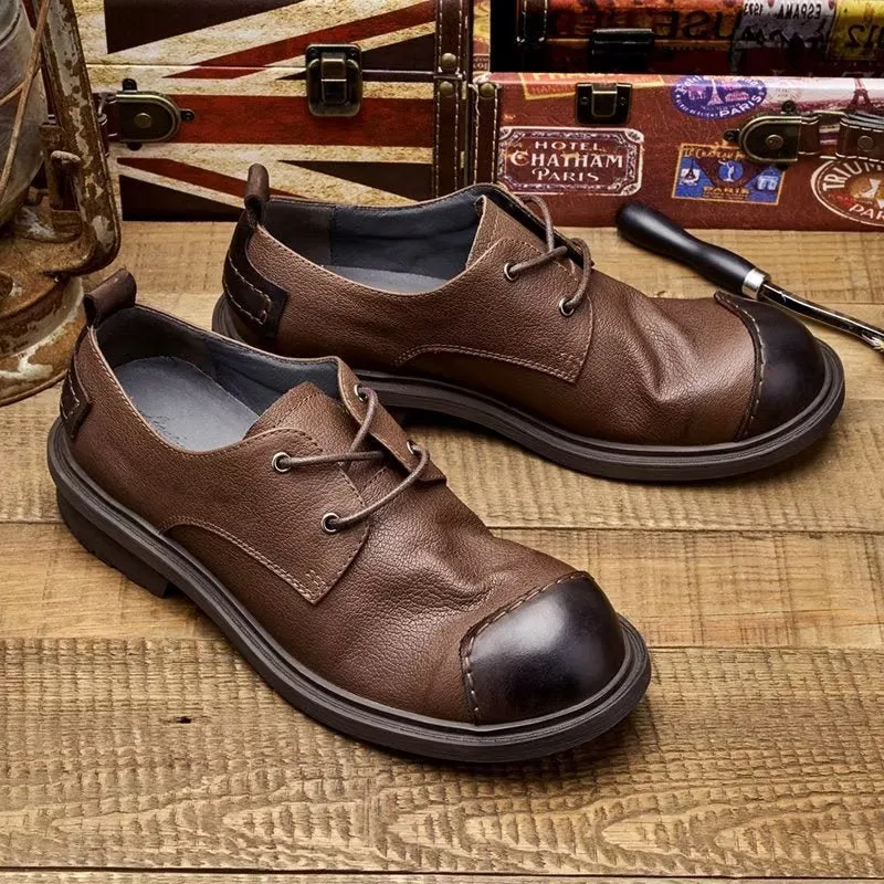 LuxeLace Leather Sophisticated Casual Shoes