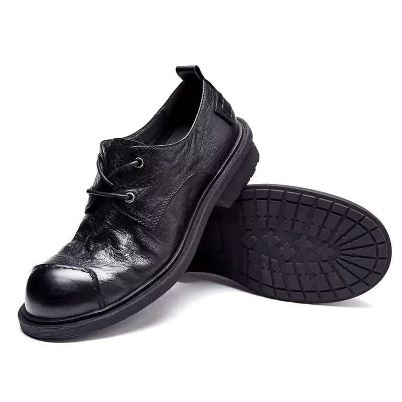 LuxeLace Leather Sophisticated Casual Shoes