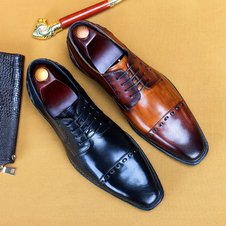 Luxury Exotic Glossy Designer Brogue Dress Shoes