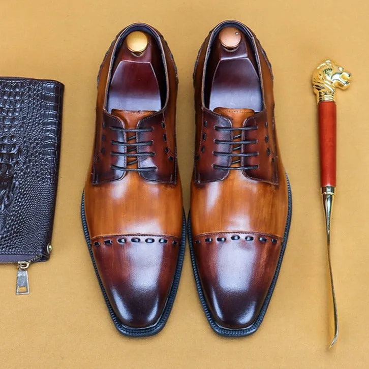 Luxury Exotic Glossy Designer Brogue Dress Shoes