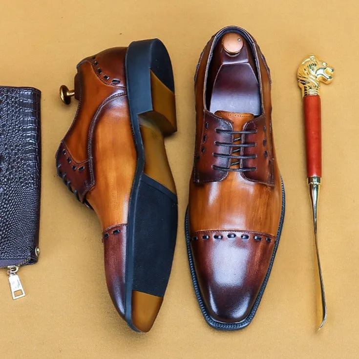 Luxury Exotic Glossy Designer Brogue Dress Shoes