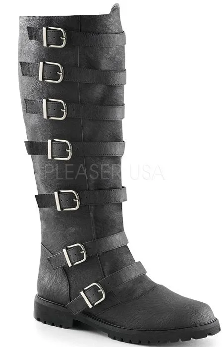 Men's Buckle detailed Knee Boot (GOTHAM-110)