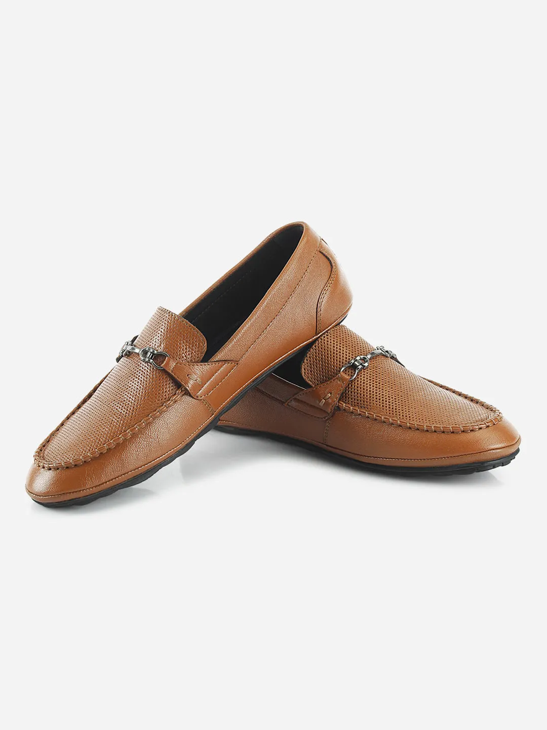 Men's Tan Classic Metal Trim Saddle Loafer (ID1121)