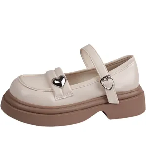 Preppy Aesthetic Heart Mary Jane Shoes