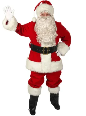 Regal Red Velvet Santa Claus Mens Christmas Costume