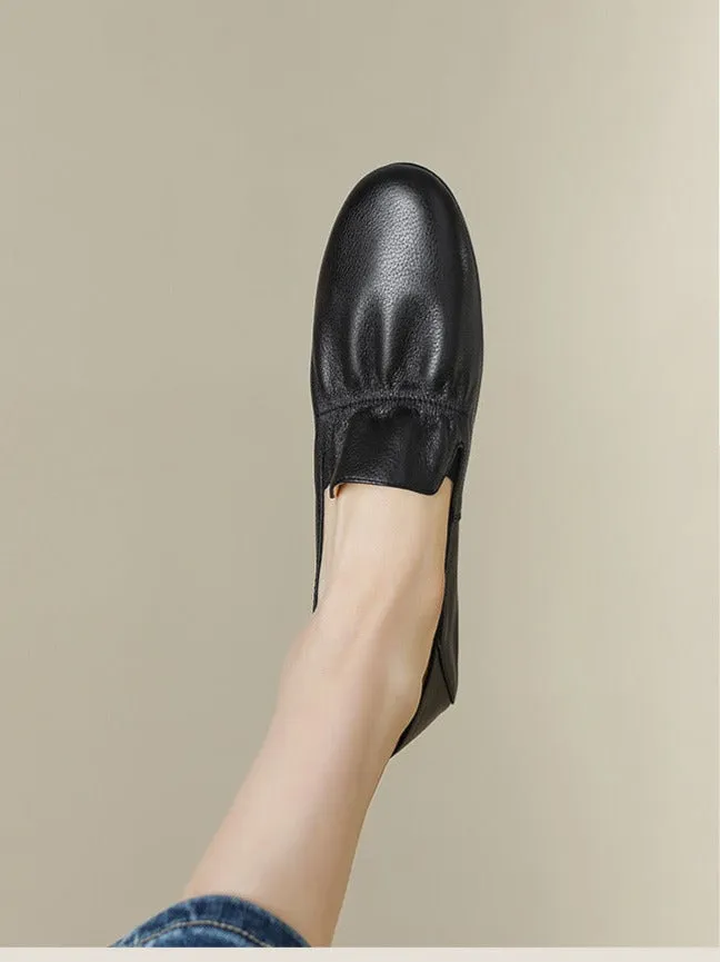 Round Toe Flat Heel Slip-On Shoes