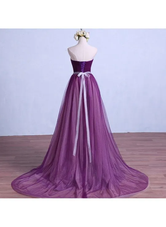 Solvbao Charming Purple Tulle Long Party Gown, Long Formal Dress