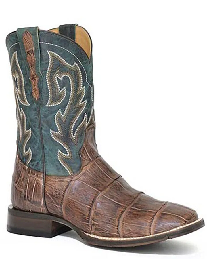 STETSON MEN’S EXOTIC AG. WESTERN BOOTS | Vintage Brown Ag Vamp