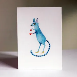 Surfing Sloth Tea Animal Card