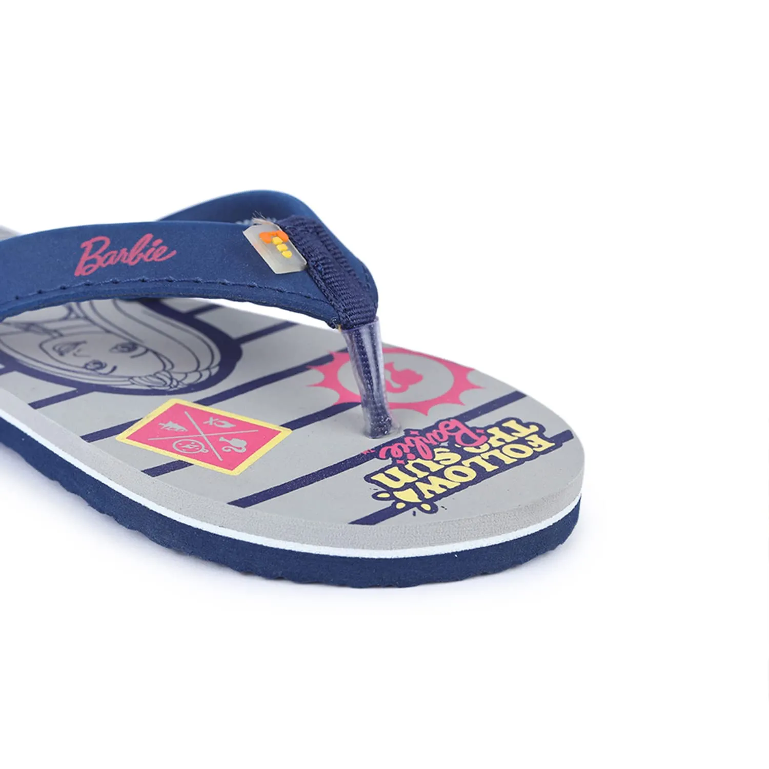 toothless Barbie Kids Girls Grey/Navy Flip-Flops(BBPGFF4323-9-10Y)