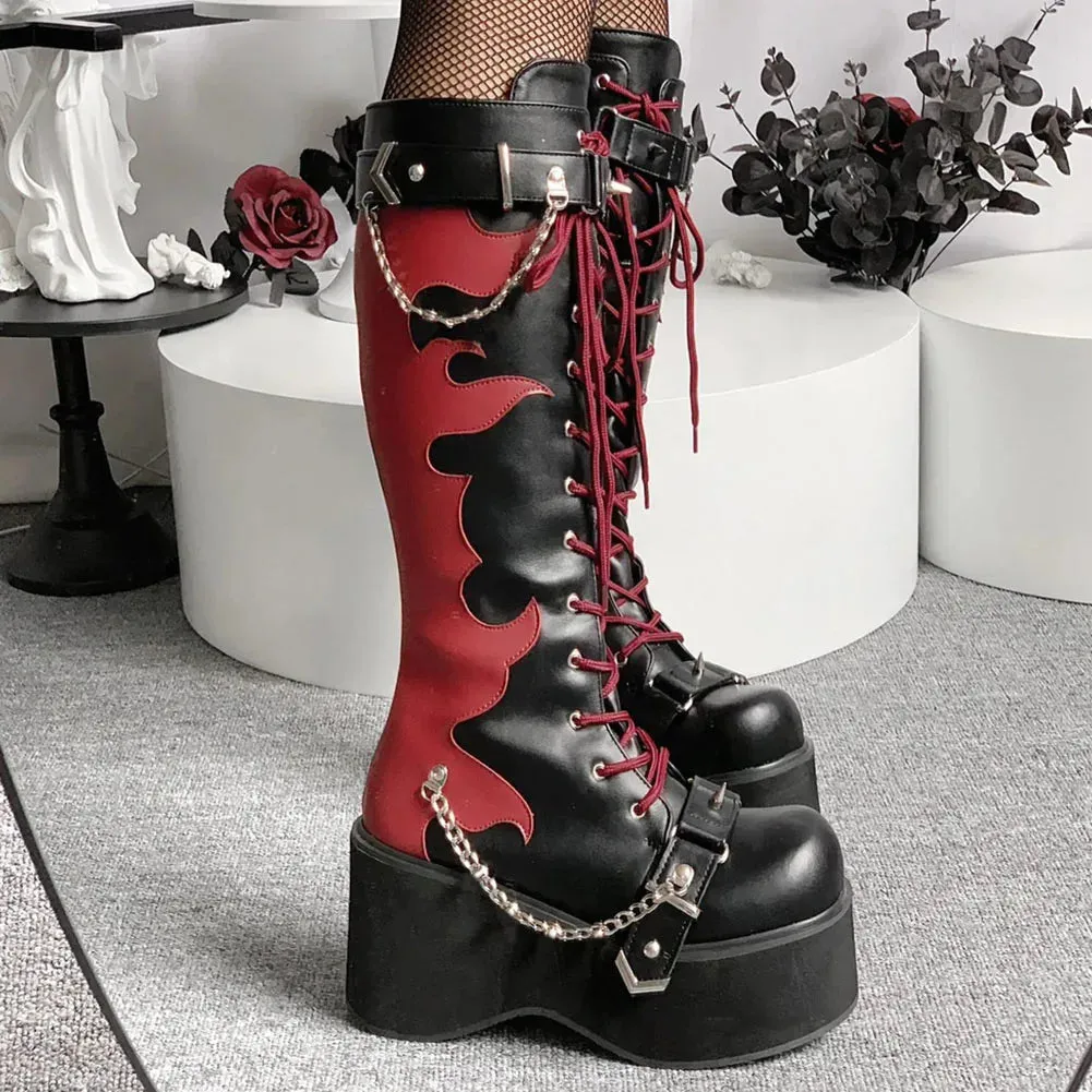 Up In Flames Platform Boots