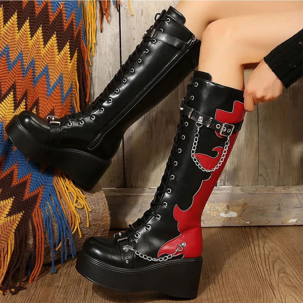 Up In Flames Platform Boots