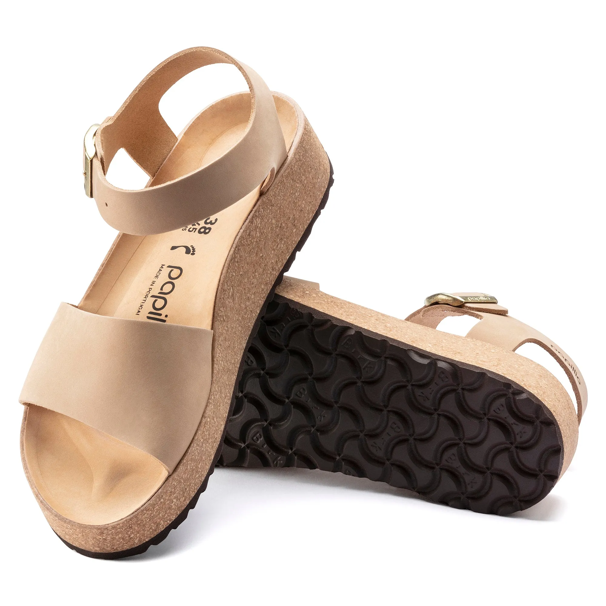 Women's Birkenstock Papillio Glenda Nubuck Leather Color: Sandcastle